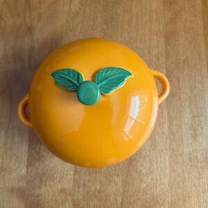 Orange fruit ceramic Brie baker from Homesense